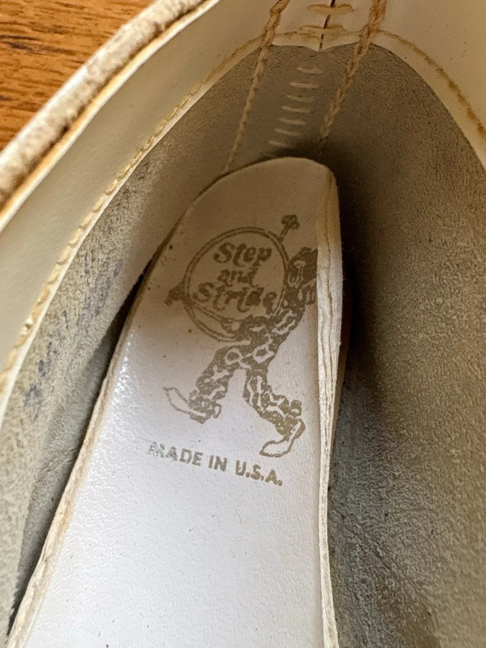 Vintage Step N’ Stride 3.5D White Baby Walker Shoes with Bell Accent